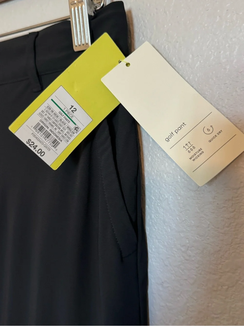 New Golf Pants for Kids Size 12 Black all in motion